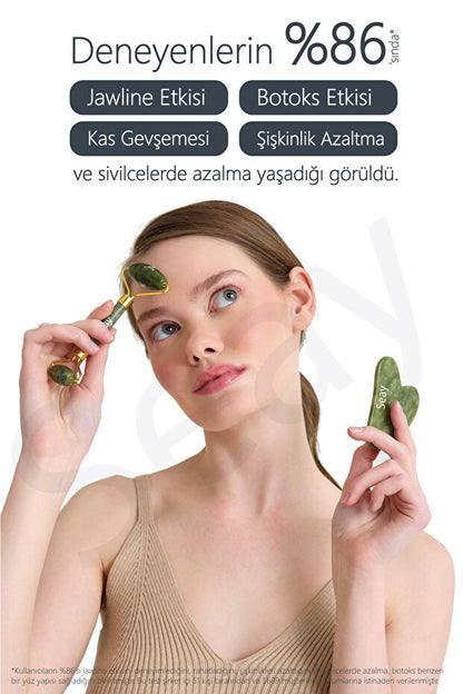 Gua Sha ve Face Roller Yüz Masaj Seti