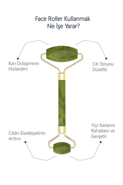 Gua Sha ve Face Roller Yüz Masaj Seti